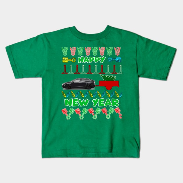 Merry chrismas, car guy, car enthusiast merry chrismas (Tesla) Kids T-Shirt by CarEnthusast